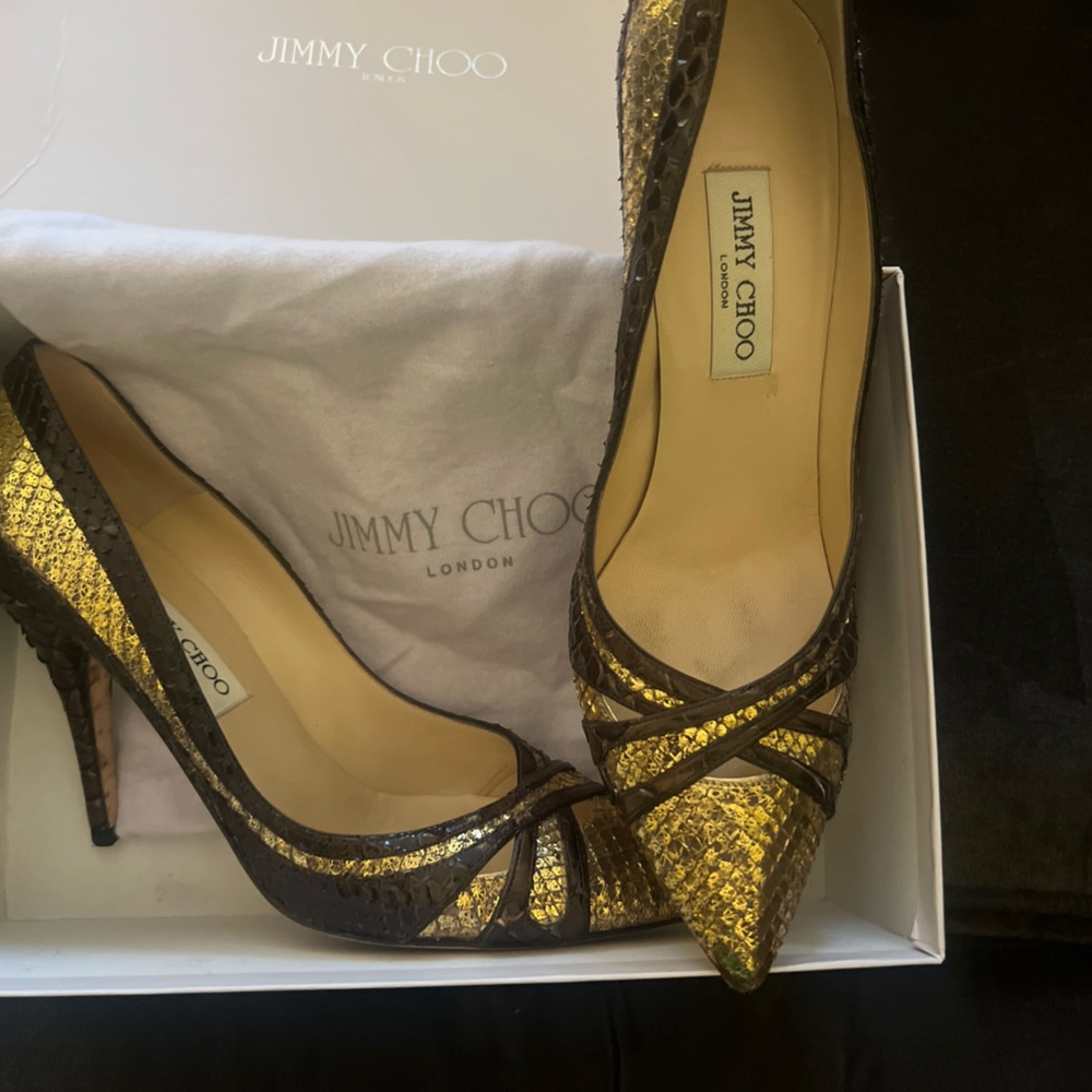 Jimmy Choo Python Heels 40